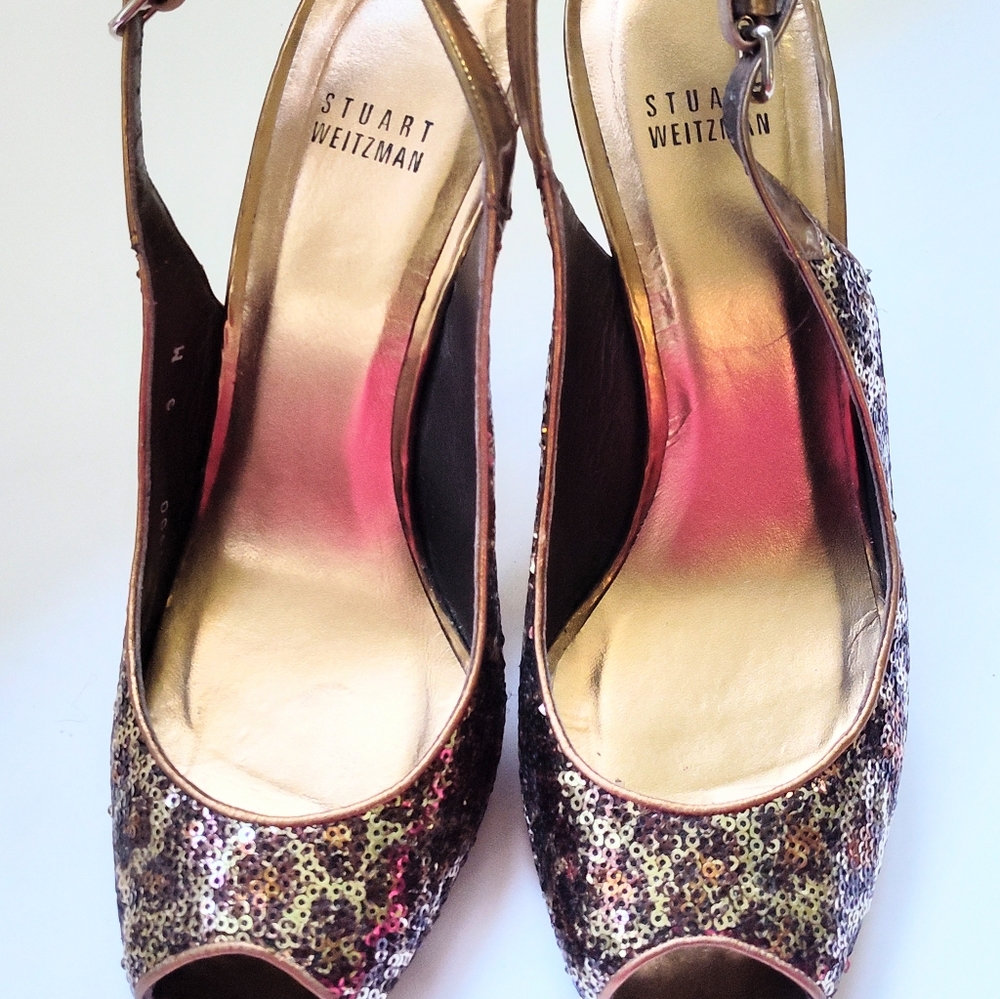 stuart weitzman glitter heels